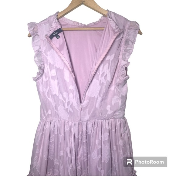 Lulu’s - Lavender Burnout Floral Ruffled Mini Dress - Medium - Picture 8 of 8